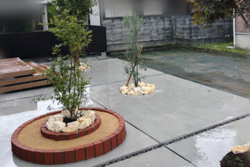 リガーデン 富山県 外構工事 花壇 レンガ ウッドデッキ