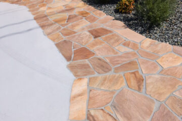 石貼り アプローチ 富山外構 エクステリア アイストップデザイン