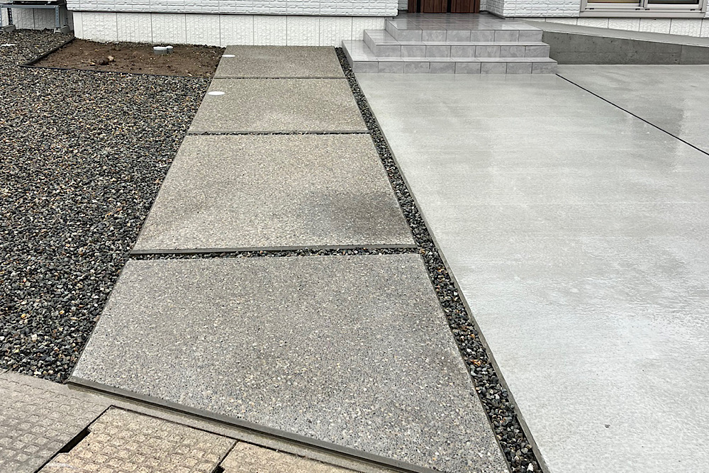 土間舗装 アプローチ 駐車場 駐輪場 庭じまい